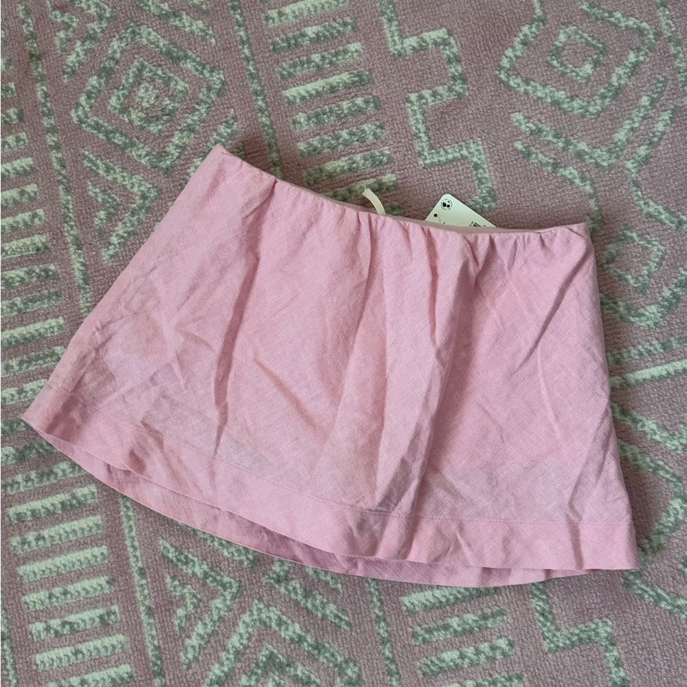 Free People Mini Linen Skirt